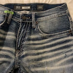 BKE Jake Jeans. 33S. Straight leg. Starched. Buckle Jeans